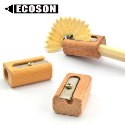 China Wooden Pencil Sharpeners FREE SAMPLE Factory Price Competitive Low MOQ Customized Single Hole School Pencil Sharpeners Custom Manual Wooden Pencil Sharpener for sale