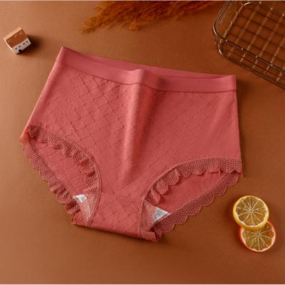 China 2020 Autumn And Winter New Lace Antibacterial High Waist Panties Briefs Pure Cotton Women's Breathable Underwear for sale