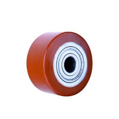 China Industry Durable Heavy Duty PU Roller With Nylon Center For Forklift for sale