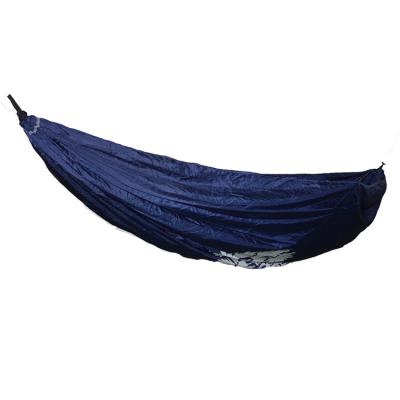 China Custom logo print outdoor nylon furniture 210t design waterproof folding camping hammock for sale