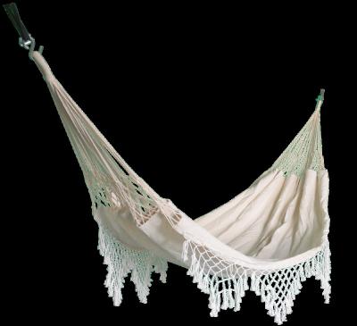 China Outdoor Cozy White Cotton Fringe Furniture Canvas Outdoor Swing Bed Hammock for sale