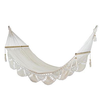 China Outdoor Classic Luxury Custom Logo Tassel OEM Canvas Furniture Nicaragua Hammock With Cotton Tassel for sale