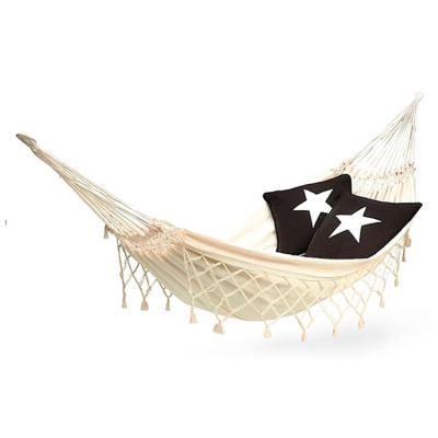 China Outdoor Unique Custom Handmade Cotton Canvas Lace Hammock Outdoor Hammock Swing for sale