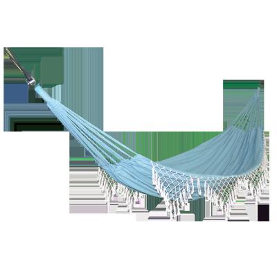 China Outdoor Furniture Double Canvas Cotton Hammock Hanging Handmade Outdoor Portable Macrame Swings Bed Hammock Camping Chair for sale