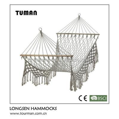 China Outdoor Furniture Tassel Lace Rope Hammock for sale