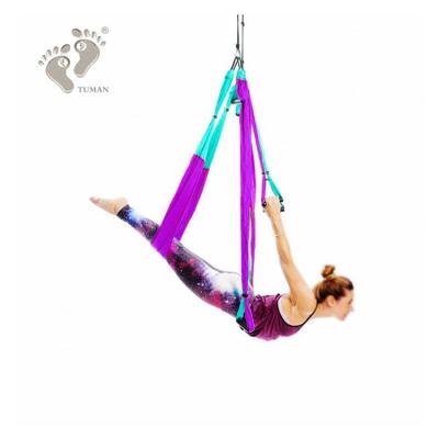 China 201T Nylon General Use Aerial Anti Gravity Yoga Swing Hammock With Garland for sale