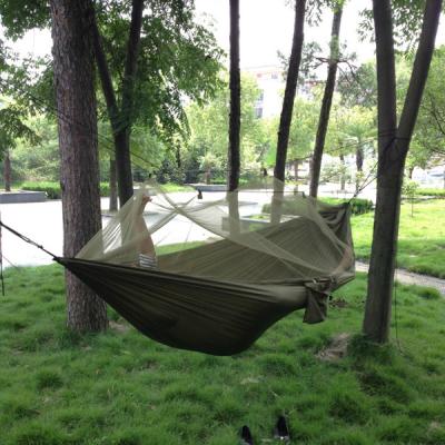 China Nylon Mesh Covered Tree Camp Parachute Hammock Outdoor Furniture for sale