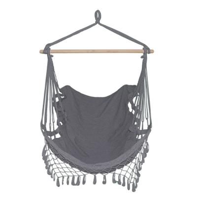 China Outdoor Furniture Dark Gray Macrame Yard Outdoor Swing Seat Chair Hanging for sale