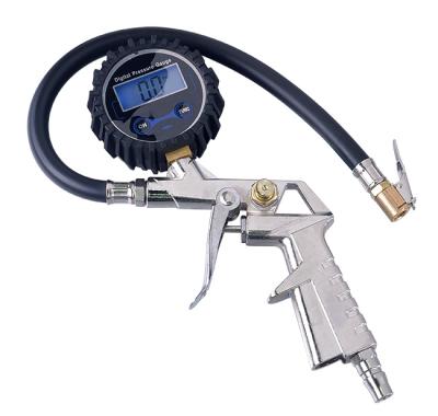 China Heavy Duty Test Tire Pressure Tire Inflator Tire Deflator Dial Car Tire Inflator Gun Gauge with Flexible Hose Tire Pressure Test Indicator for Car for sale