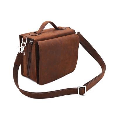 China Diary Used Custom Genuine Leather Cross - Body Sling Bag Large Capacity Messenger Shoulder Bag With Key Chain for sale