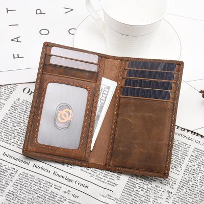 China Luxury Vintage Crazy Horse Mens Sublimation Leather Wallet Cheaper Small Quantities RFID China Wholesale for sale