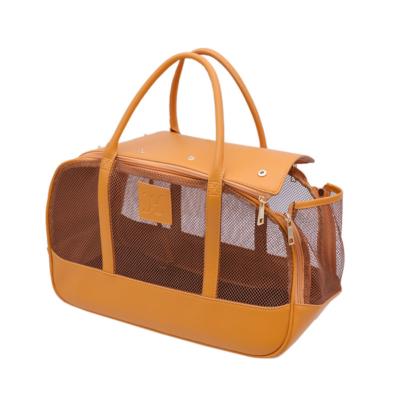 China Fashion Custom High Quality Dog Cat Carrier Fashion Carrier Bag With Breathable Mesh for sale