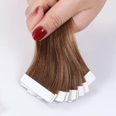 China Real Hair Silky Straight Raw Virgin Hair Double Wave Peruvian Wave Tape In Curly Hair Extensions for sale