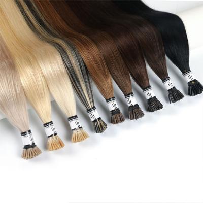 China Double Pulled Virgin Hair Extensions Itip Vendor Wave i Tip Hair Extensions Keratin Extensions Wholesale Natural Blonde Remy Hair Silky Straight for sale