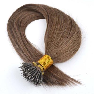 China 100% Micro Ring Tip Hair Extensions 16-24 Women Virgin Hair Bundles Nano Virgin Remy Keratin Hair Extensions 100% Micro Loop Hair for sale