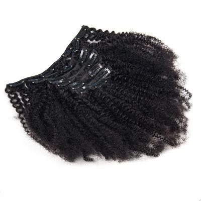 China Healthy Natural Color Afro Luster #1 Frizzy Curly Hair Clip In Extensions Hair Clips 100% Curl Hair Clip Ins Extensions for sale