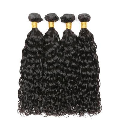 China Wholesale Curly Indian Raw Water Wave Hair Bundle Natural Peruvian Natural Cheap Virgin Machine Extensions Double Hair Weft Bundles for sale