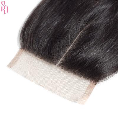 China Silky Straight Body Wave Virgin Hair Bundles With Clear Brazilian Lace Frontal Human Hair 4*4 Lace Closure for sale