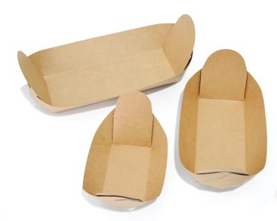 China Disposable Eco-friendly Biodegradable Natural Food Wrapping Paper Eco-Kraft Paper Tray-No Glue for sale