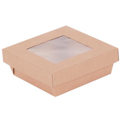 China Disposable Kray Box With Window Lid Recyclable To Go Food Containers for sale