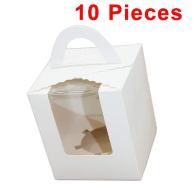 China Plain Disposable Cupcake Boxes With Inserts PVC Visor Muilti-colors Sturdy Handle Gift, EASY SET for sale