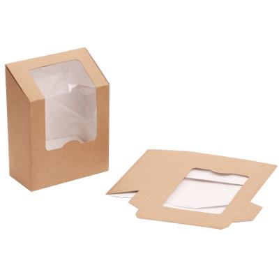 China Disposable Biodegradable Kraft Paper Tortilla Packaging Box With Window for sale