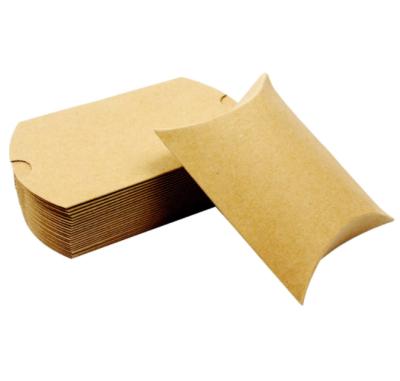 China Biodegradable Pillow Box Kraft Paper Candy Favor Paper Boxes For Wedding Party Favor Gifts Apple Pie Box for sale