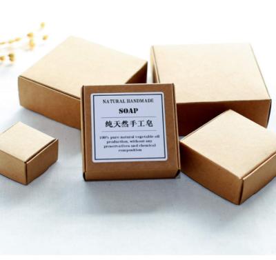 China Biodegradable Brown Kraft Paper Soap Boxes Crafts Gifts Candy Handmade Soap Packaging Boxes Reusable Cardboard Small Size Rectangle Wedding for sale