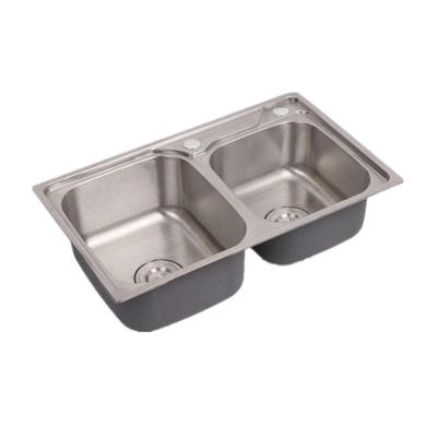 China Without Faucet Kitchen Products Double Bowl Stainless Steel Kitchen Sink With Faucet for sale