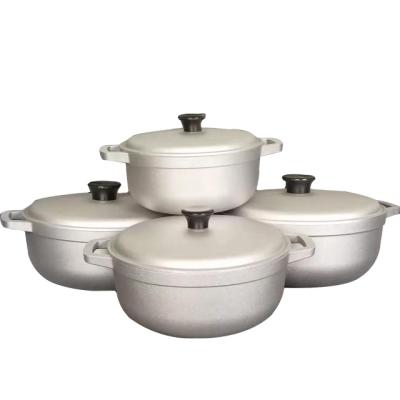 China Stocked 20 22 24 26CM Aluminum Die Casting Kitchen Aluminum Pot Cookware Sets for sale