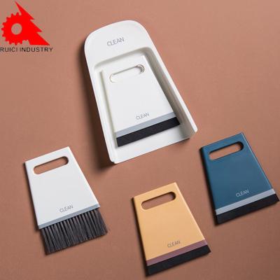 China Mini Wet Dry Desktop Dual Wet Amphibious Broom and Plastic Dustpan Combination Set for sale