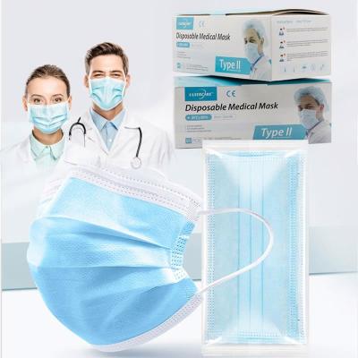 China Highly Breathable Disposable Medical Face Masks Type II En14683 for sale