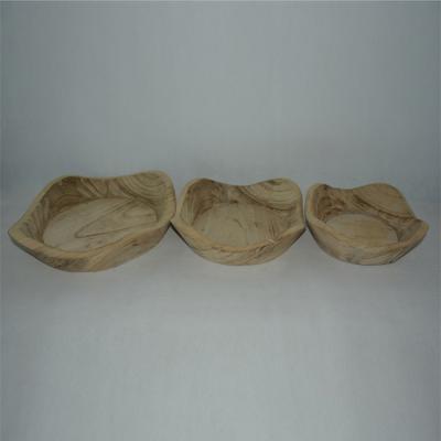 China Rustic Handmade Wooden Decor Planter China Farmhouse Dough Bowl For Decor for sale