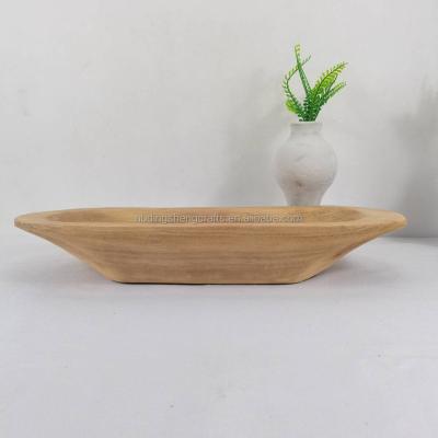 China Wood Tray Fashionable, Paulownia Table Accessories China Tray Oval Shape Wooden Home Decoration Wood Decoration for sale