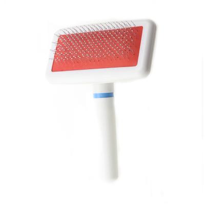 China Sustainable Wholesale Long Hair Deshedding Brush Pet Stainless Steel Pins Plastic Dog Grooming Comb for sale