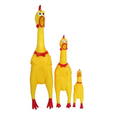 China Viable Dog Chicken Toys Pet Cat Squeak Toys Yellow Shrilling Chicken Toy for sale