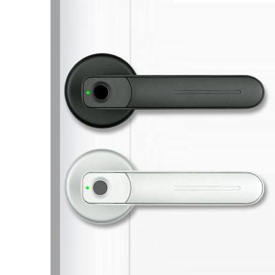 China Zinc Alloy Indoor Electronic Wooden Door Lock Bedroom Fingerprint Lock Handle Smart Door Lock With Handle for sale