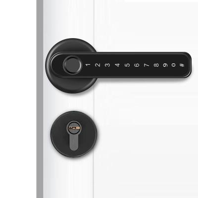 China Tuya Zinc Alloy TTlock Bluetooth Split Handle Fingerprint Door Lock Door Handle with Passcode Smart Lock for Apartment Door for sale