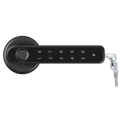 China Zinc Alloy Smart Door Handle Lock With Digital Keypad Hotel Apartment Fingerprint Lock With Virtual Code for sale