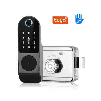 China Tuya Wifi TTlock Bluetooth Alloy Aluminum Smart Deadbolt Locks For Front Door Security Door Locks Stainless Steel Door Rim Smart Lock for sale