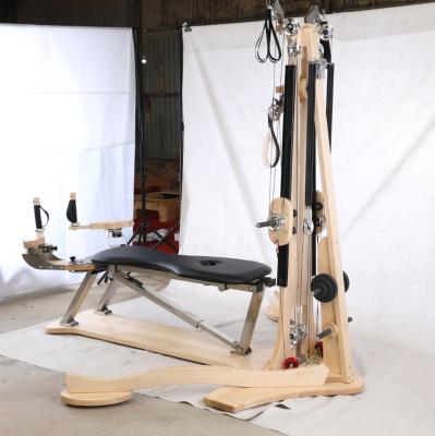 China Maple with Stainless Steel Maple Pilates Reformers 2022 with Half Trapeze Tower Gyrotonic Pilates Machine Pulley Tower for Sale for sale