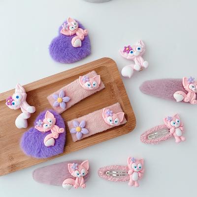 China Hot Selling New Fashion Super Cute Sweet Cartoon Animals Resin Plush Children Hair Clips for Girls for sale