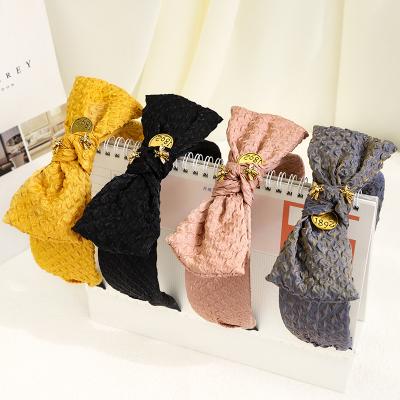 China 2021 Newest Designer Spring Summer Big Bowknot Honeybee Girl Hairband For Women Yellow Black Headband for sale