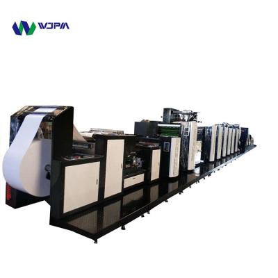 China Food China Made 450mm Offset PVC Mattress Pharmaceuticul Whiskey Intermittent Rotary Label Printing Machine for sale