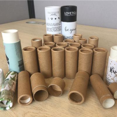 China 100% Biodegradable Recycled Lip Balm Lipstick Deodorant Lift Up Paper Tube With Waterpoof And Oilproof Wax Paper Inside for sale