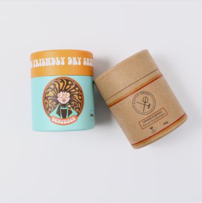 China Customized Recyclable Power Paper Packaging Round Tube With Hole Shaker Lids Wholesale Kraft Paper Cosmetic Jar for sale