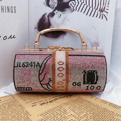 China Latest Iron Money Clutch Purse 2020 Fashion Women Rhinestone Purse Crystal Diamond Sparkly Bling Money Bag Purse for sale