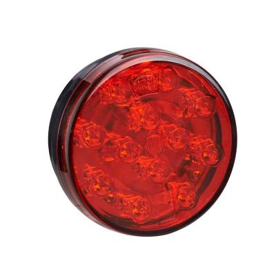 China Stop Light Red Tail Truck 12V Amber White Round Bus Trailer Led Signal Rear Lights for sale