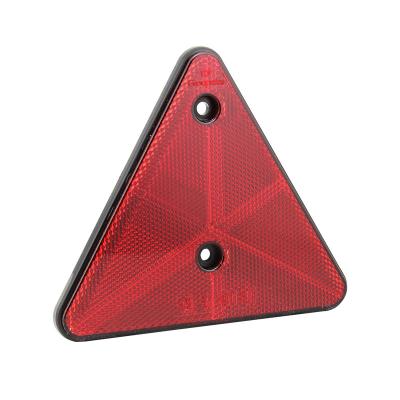 China Truck trailer reflector PC red rear reflex triangle plastic truck reflector with screw install for sale