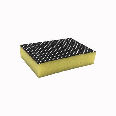 China Kitchen Viable Dish Shape Rectangle Jacquard Fabric Sponge Washing Cleaning Scrubber for sale